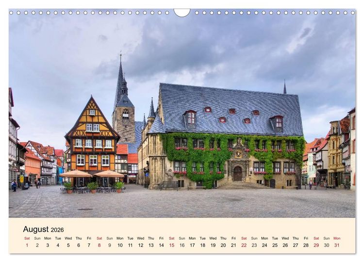 Produktbild: Quedlinburg - World Heritage Site in the Harz Mountains (Wall Calendar 2026 DIN A3 landscape), CALVENDO 12 Month Wall Calendar