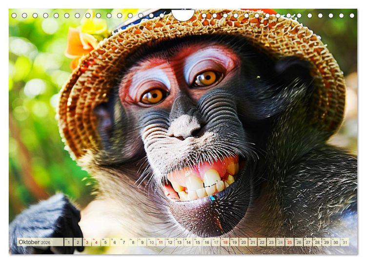 Produktbild: Affige Selfies. Tierisch witziges aus dem Dschungel (Wandkalender 2026 DIN A4 quer), CALVENDO Monatskalender
