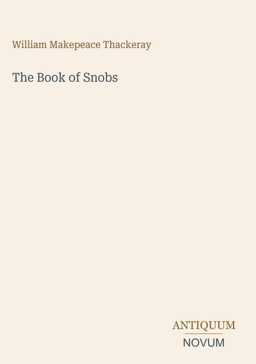 Produktbild: The Book of Snobs