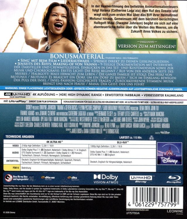 Produktbild: Vaiana (4K Ultra HD) (+ Blu-ray)