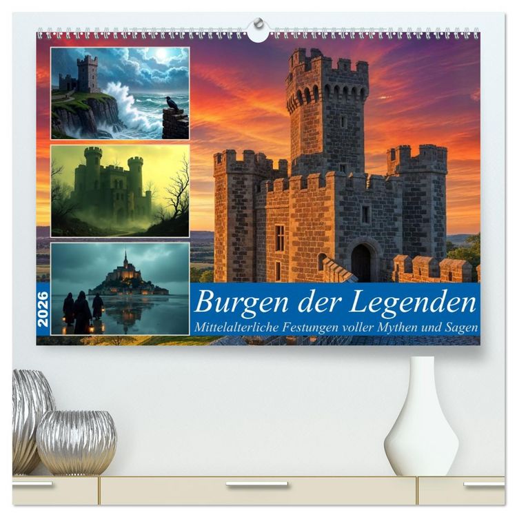 Produktbild: Burgen der Legenden (hochwertiger Premium Wandkalender 2026 DIN A2 quer), Kunstdruck in Hochglanz