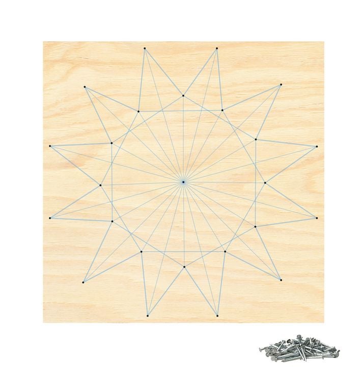 Produktbild: PEBARO NB11 - Nagelbild Stern I, Fadenbild, 20x20cm, Bastelset