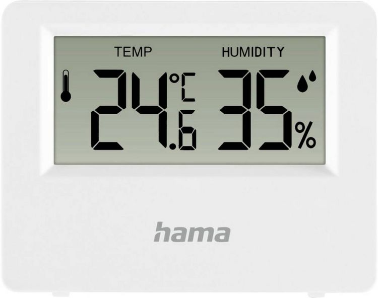 Produktbild: Hama Thermometer und Hygrometer "Ebro", digital, f&uuml;r innen oder au&szlig;en, Wei&szlig; Thermo-/Hygrometer 00222222