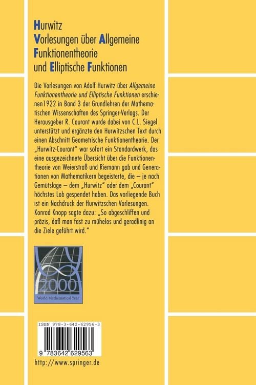 Produktbild: Vorlesungen &uuml;ber Allgemeine Funktionen-theorie und Elliptische Funktionen