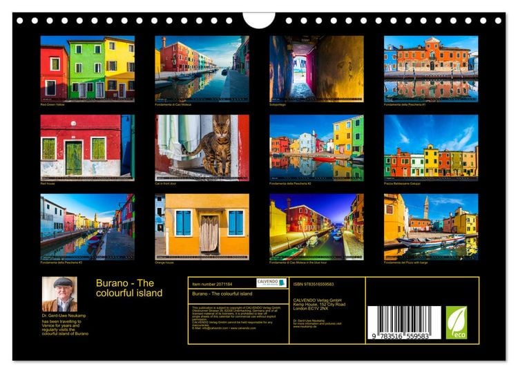 Produktbild: Burano - The colourful island (Wall Calendar 2026 DIN A4 landscape), CALVENDO 12 Month Wall Calendar
