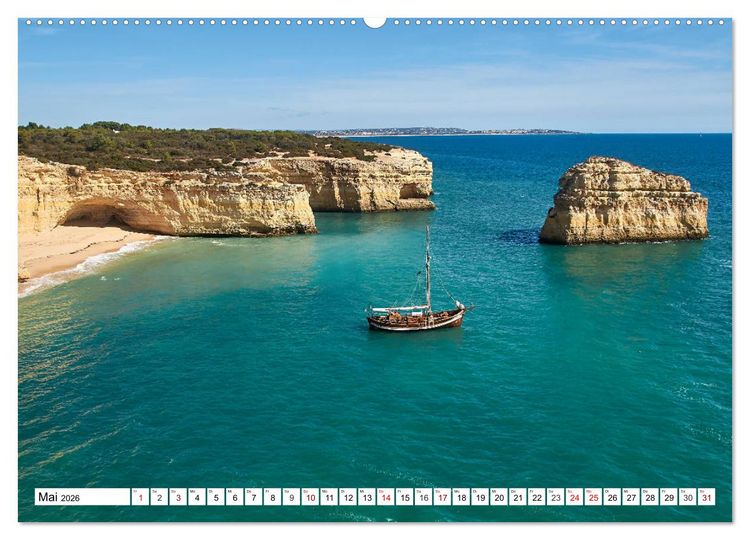 Produktbild: Algarve - Die sch&ouml;nste K&uuml;ste Europas (Wandkalender 2026 DIN A2 quer), CALVENDO Monatskalender