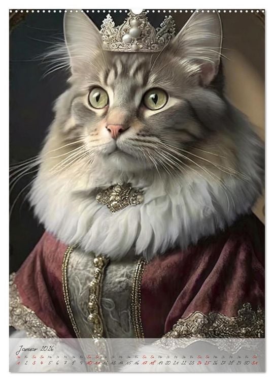 Produktbild: Majest&auml;tische Samtpfoten (hochwertiger Premium Wandkalender 2026 DIN A2 hoch), Kunstdruck in Hochglanz