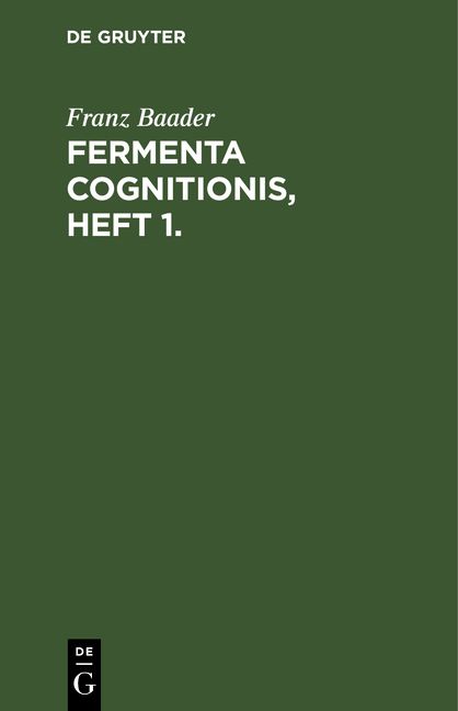 Produktbild: Fermenta cognitionis, Heft 1.
