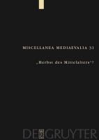 Produktbild: "Herbst des Mittelalters"?