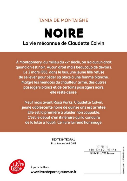Produktbild: Noire : la vie m&eacute;connue de Claudette Colvin