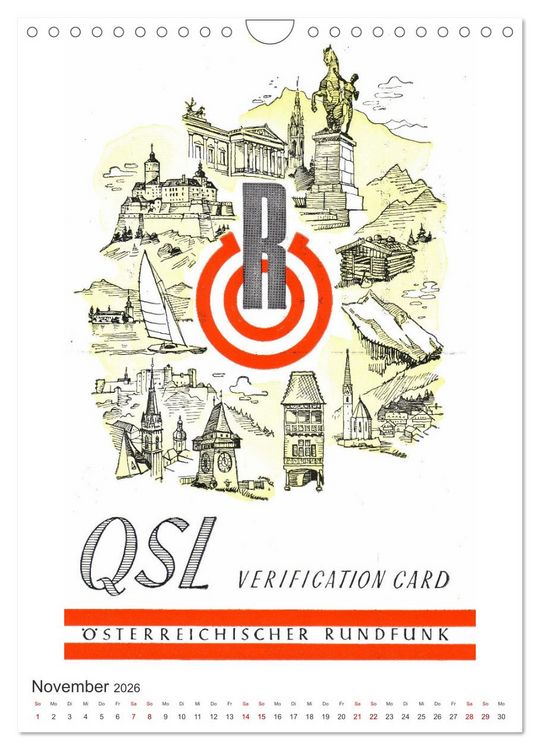 Produktbild: Radio Nostalgie - Empfangsbest&auml;tigungskarten internationaler Rundfunkstationen (Wandkalender 2026 DIN A4 hoch), CALVENDO Monatskalender