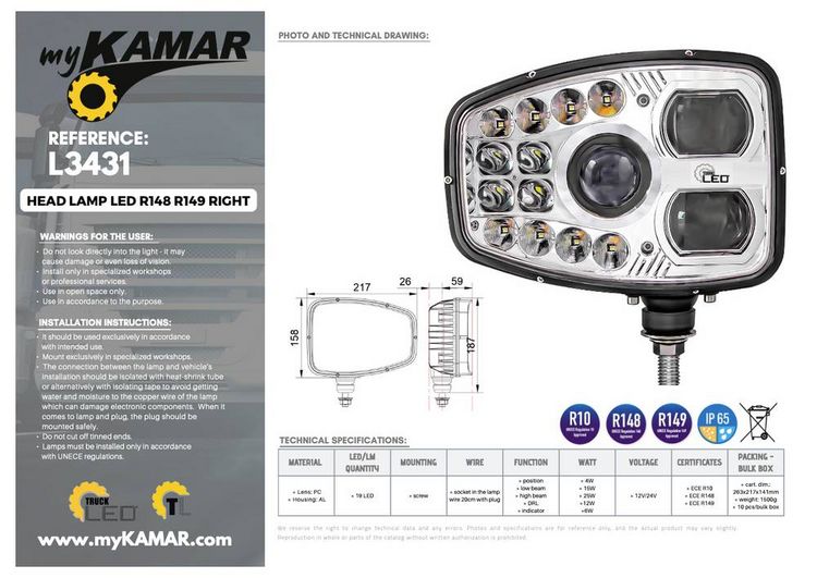 Produktbild: KAMAR Frontscheinwerfer L3431 L3431 LED vorne