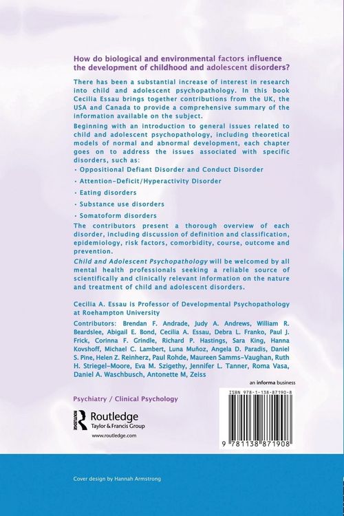 Produktbild: Child and Adolescent Psychopathology