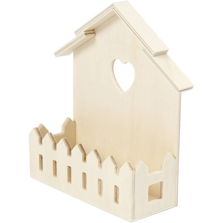 Produktbild: Creativ Company Haus mit Zaun, H 16,5 cm, T 5,5 cm, B 13 cm, 1 Stk