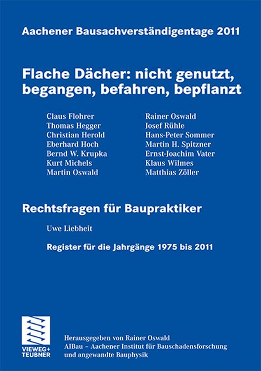Produktbild: Aachener Bausachverst&auml;ndigentage 2011