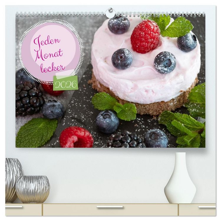 Produktbild: Jeden Monat lecker (hochwertiger Premium Wandkalender 2026 DIN A2 quer), Kunstdruck in Hochglanz