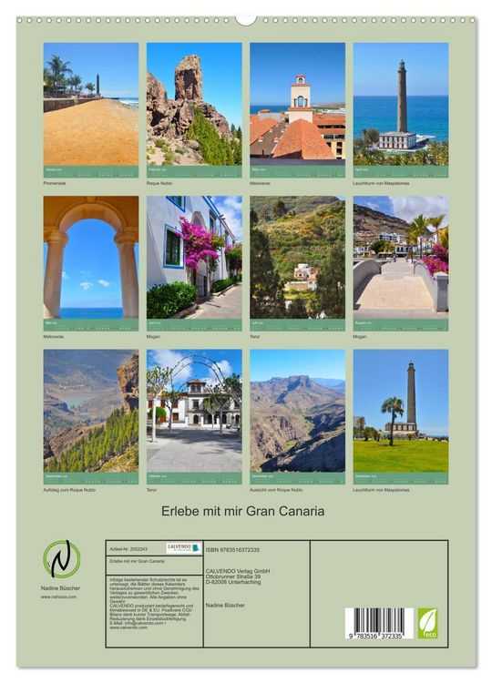 Produktbild: Erlebe mit mir Gran Canaria (hochwertiger Premium Wandkalender 2026 DIN A2 hoch), Kunstdruck in Hochglanz