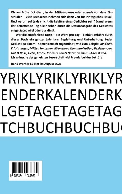 Produktbild: LYRIK KALENDER TAGE BUCH