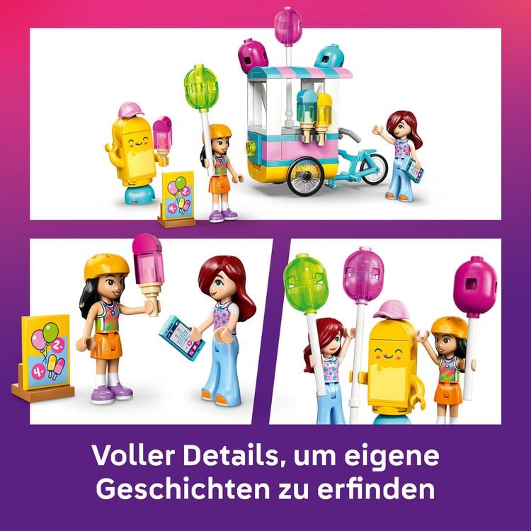 Produktbild: LEGO Friends 42692 Eis- und Luftballonstand, Spielzeug mit Fahrrad