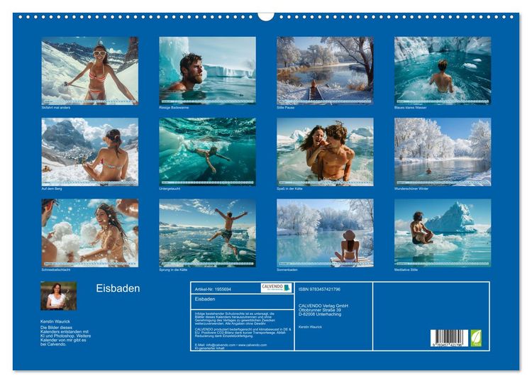 Produktbild: Eisbaden (Wandkalender 2026 DIN A2 quer), CALVENDO Monatskalender
