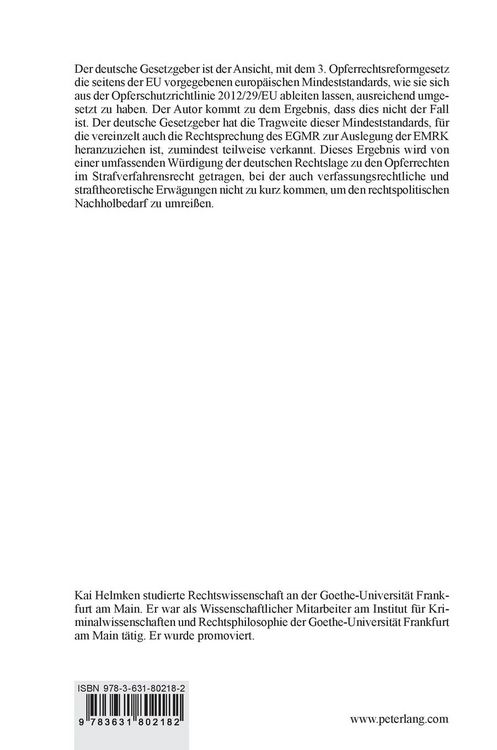 Produktbild: Das Opfer im Strafverfahrensrecht