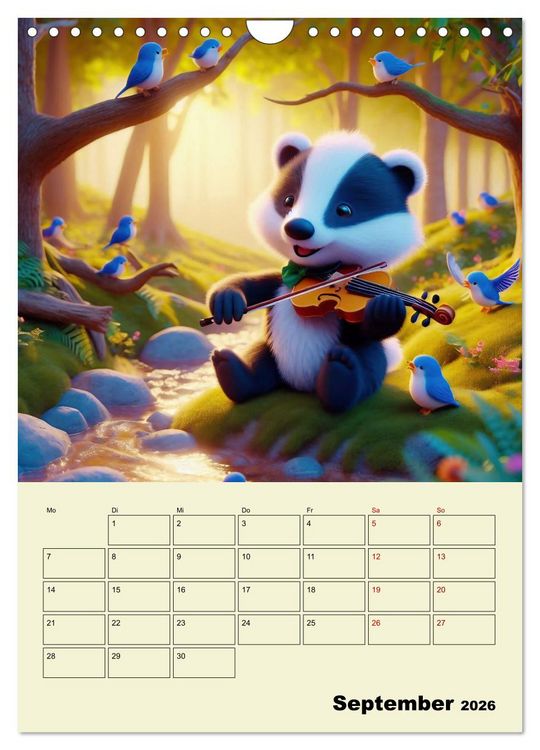 Produktbild: Waldtiere machen Musik (Wandkalender 2026 DIN A4 hoch), CALVENDO Monatskalender