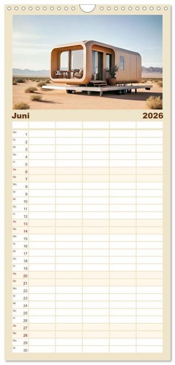 Produktbild: Familienplaner 2026 - Tiny Houses - wohnen auf kleinstem Raum mit 5 Spalten (Wandkalender, 21 x 45 cm) CALVENDO