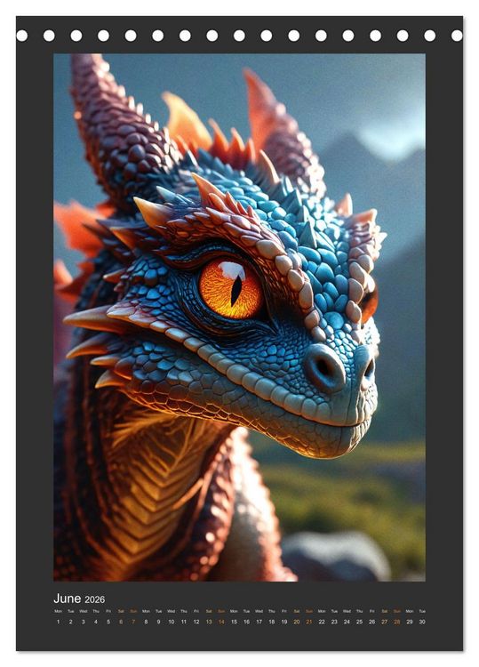 Produktbild: Enchanted Dragons: A year full of little wonders (Desk Calendar 2026 DIN A5 portrait), CALVENDO 12 Month DeskCalendar
