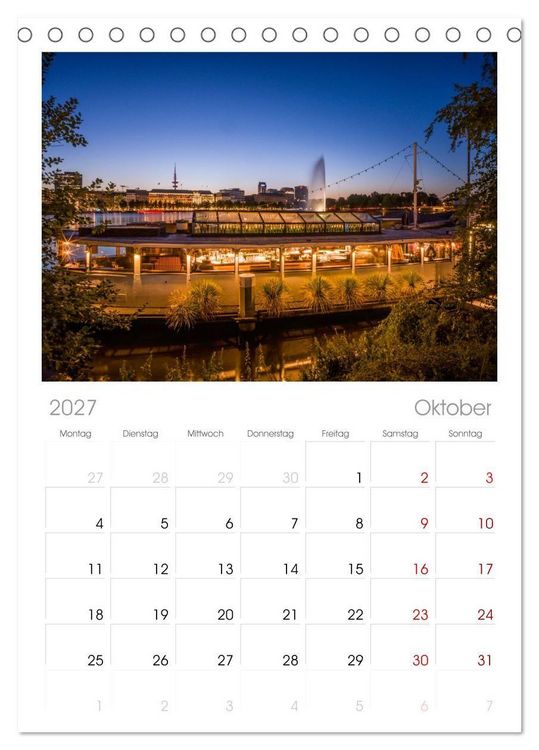 Produktbild: Tischplaner 2027 - Hamburg - Zwischen Alster und Elbe (A5 Tischkalender zum Aufstellen) CALVENDO