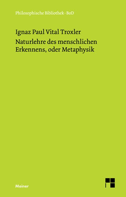 Produktbild: Naturlehre des menschlichen Erkennens, oder Metaphysik