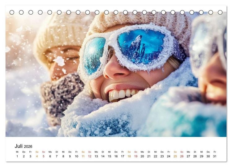 Produktbild: Unser Winter - Flocken, Fun und Freunde (Tischkalender 2026 DIN A5 quer), CALVENDO Monatskalender