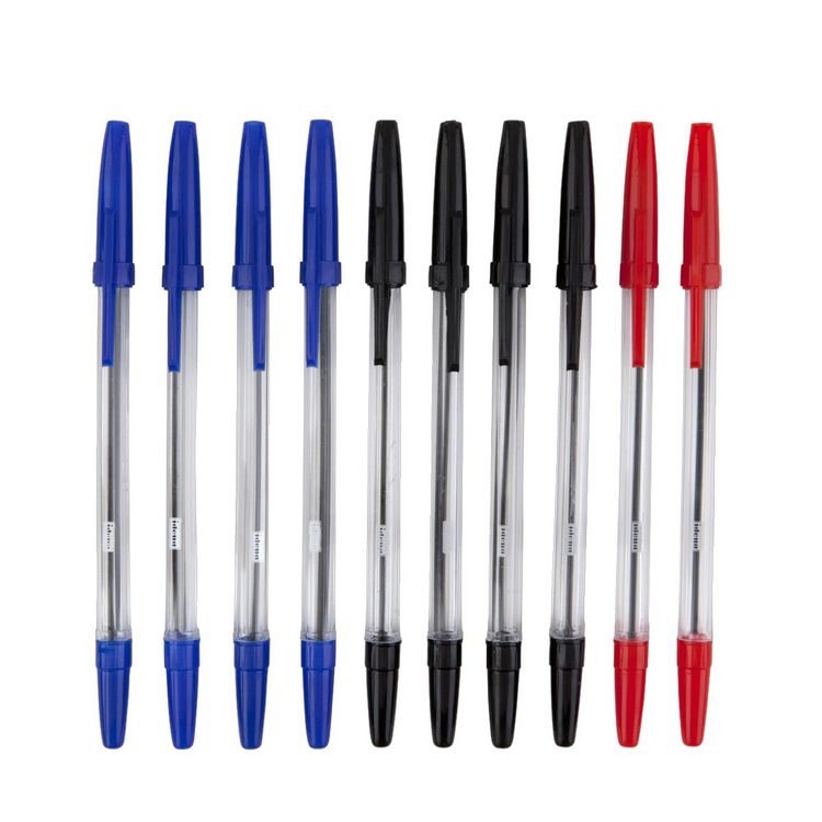 Produktbild: Idena Kugelschreiber Schreibfarbe rot blau und schwarz 15,8cm 10 St&uuml;ck