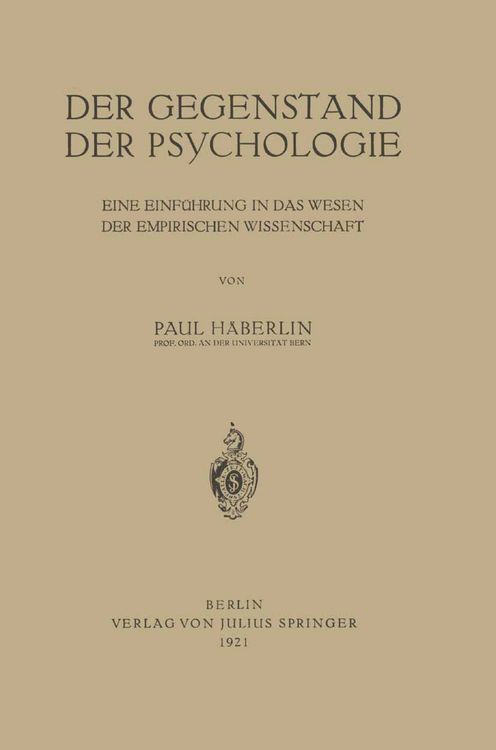 Produktbild: Der Gegenstand der Psychologie