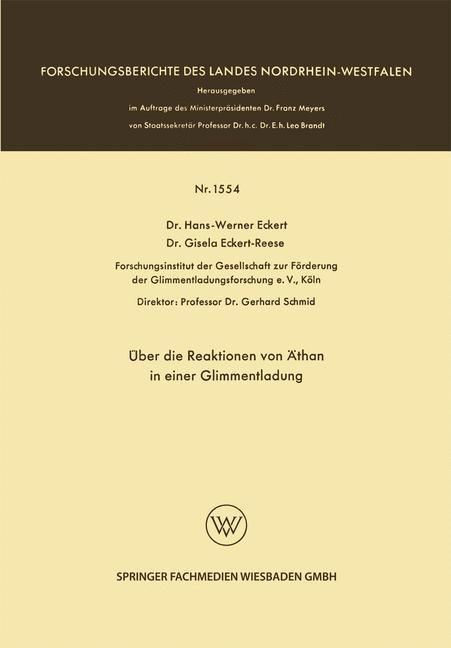 Produktbild: &Uuml;ber die Reaktionen von &Auml;than in einer Glimmentladung