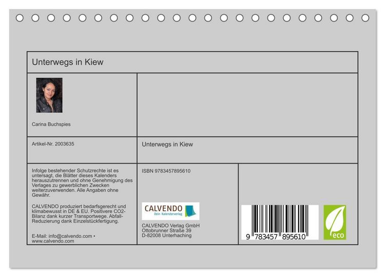 Produktbild: Unterwegs in Kiew (Tischkalender 2026 DIN A5 quer), CALVENDO Monatskalender