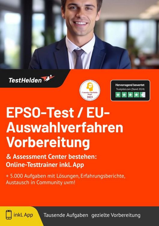 Produktbild: EPSO-Test / EU-Auswahlverfahren Vorbereitung: & Assessment Center bestehen: Onli