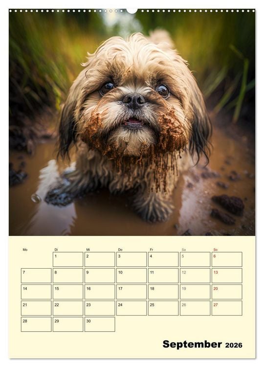 Produktbild: Shih Tzu Alarm. Gl&uuml;ckliche Wuschelk&ouml;pfe (Wandkalender 2026 DIN A2 hoch), CALVENDO Monatskalender