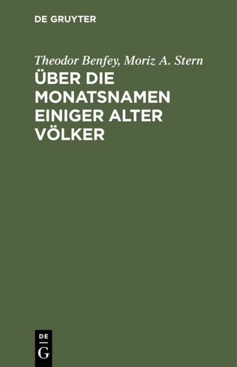 Produktbild: &Uuml;ber die Monatsnamen einiger alter V&ouml;lker