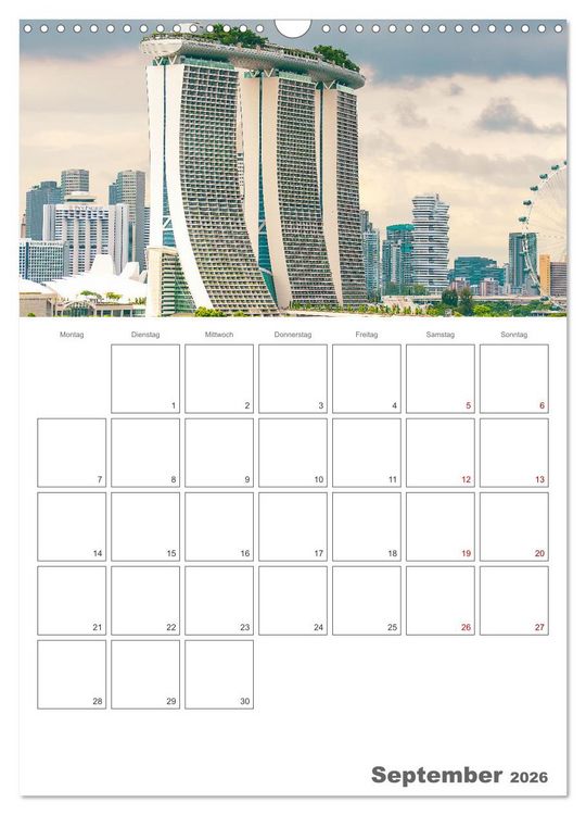 Produktbild: Unterwegs in Singapur (Wandkalender 2026 DIN A3 hoch), CALVENDO Monatskalender
