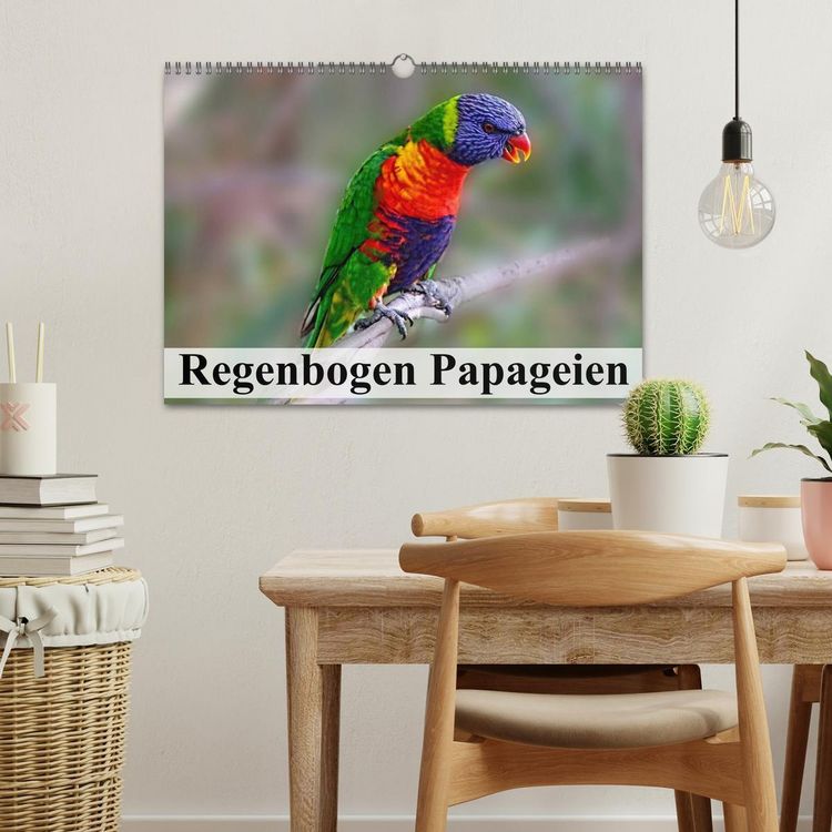 Produktbild: Regenbogen Papageien (Wandkalender 2026 DIN A3 quer), CALVENDO Monatskalender