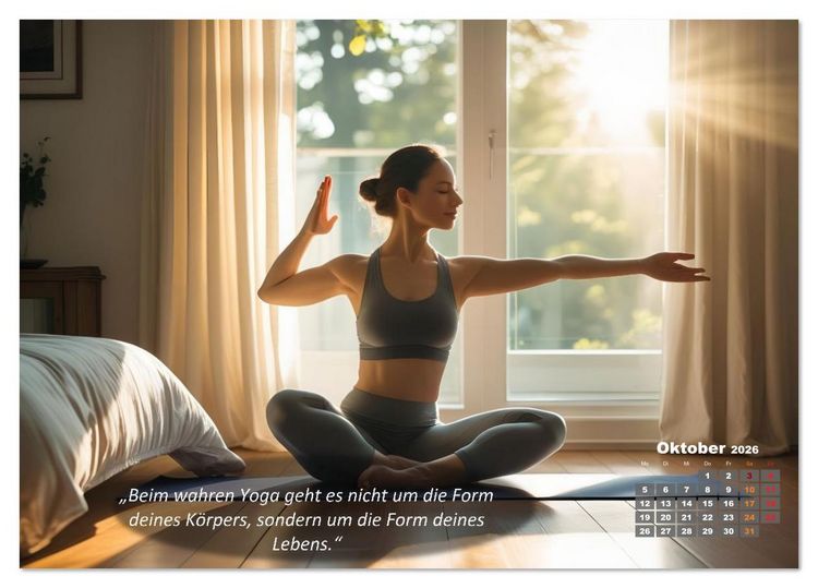 Produktbild: Mit Yoga ins Bett (Tischkalender 2026 DIN A5 quer), CALVENDO Monatskalender