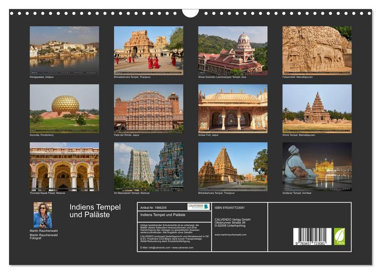 Produktbild: Indiens Tempel und Pal&auml;ste (Wandkalender 2026 DIN A3 quer), CALVENDO Monatskalender
