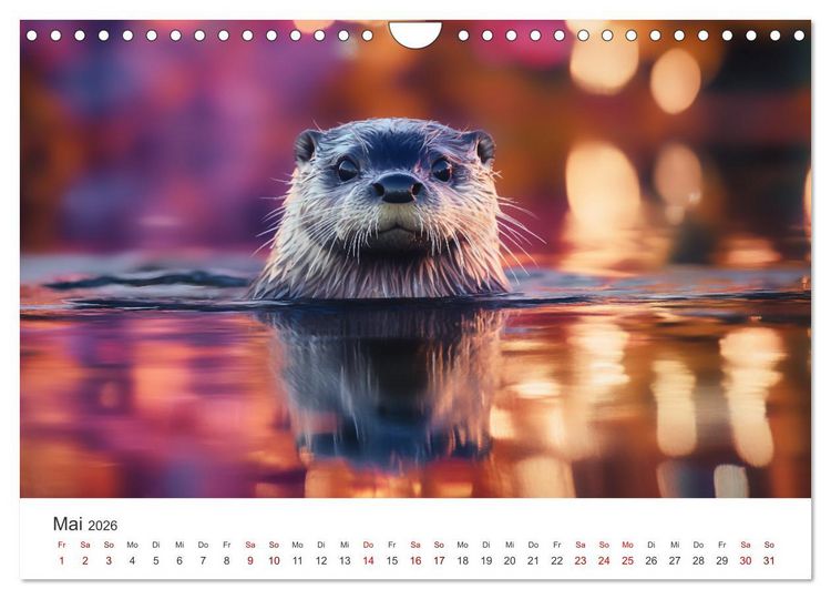 Produktbild: W&auml;chter des Flusses - Ein Jahr mit Fischottern (Wandkalender 2026 DIN A4 quer), CALVENDO Monatskalender