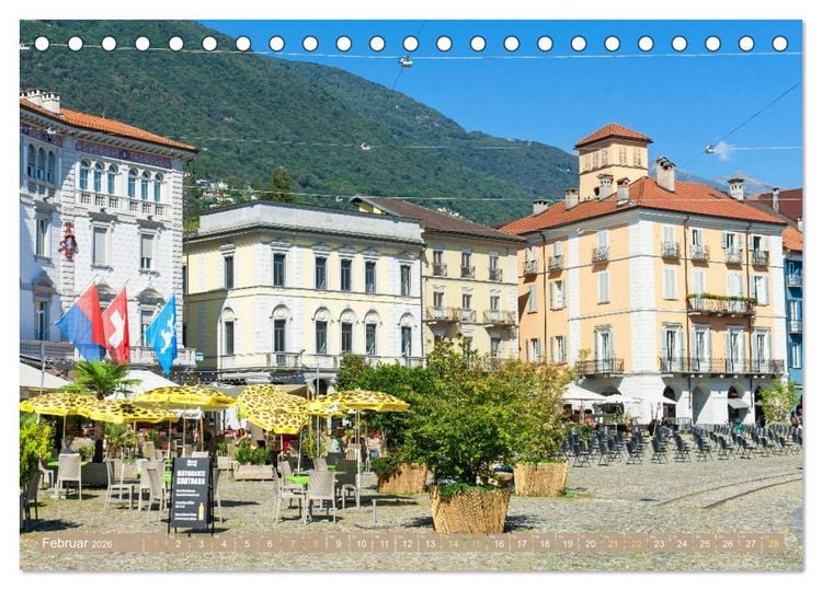 Produktbild: Wunderbares Tessin: Mediterranes Klima und italienisches Flair (Tischkalender 2026 DIN A5 quer), CALVENDO Monatskalender