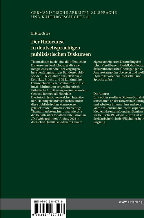 Produktbild: Der Holocaust in deutschsprachigen publizistischen Diskursen