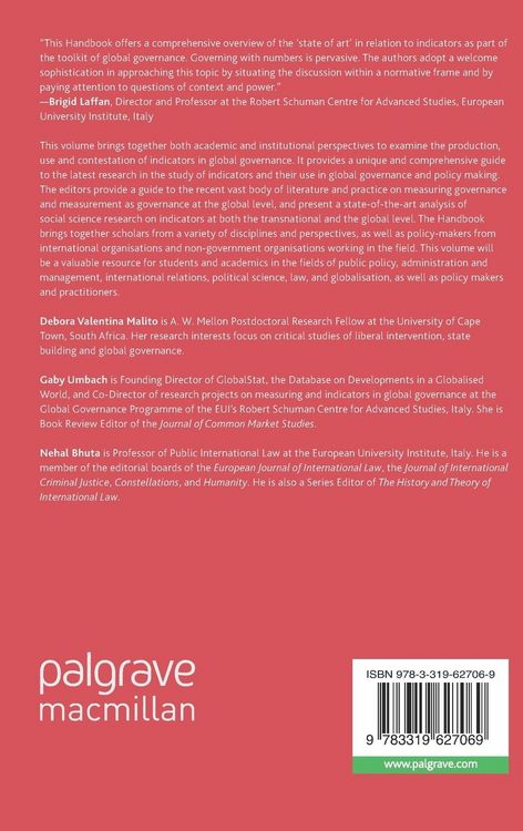 Produktbild: The Palgrave Handbook of Indicators in Global Governance