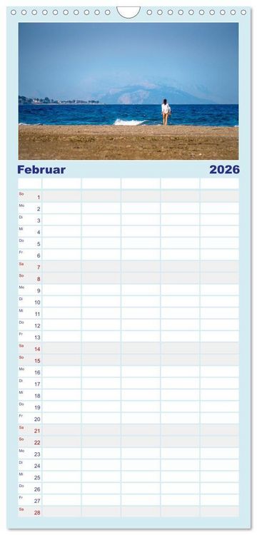 Produktbild: Familienplaner 2026 - Str&auml;nde der Insel Rhodos mit 5 Spalten (Wandkalender, 21 x 45 cm) CALVENDO
