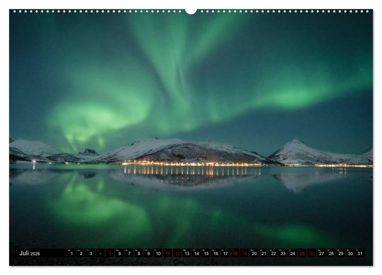 Produktbild: Aurora borealis - Magische Polarlichtn&auml;chte in Island und Norwegen (Wandkalender 2026 DIN A2 quer), CALVENDO Monatskalender