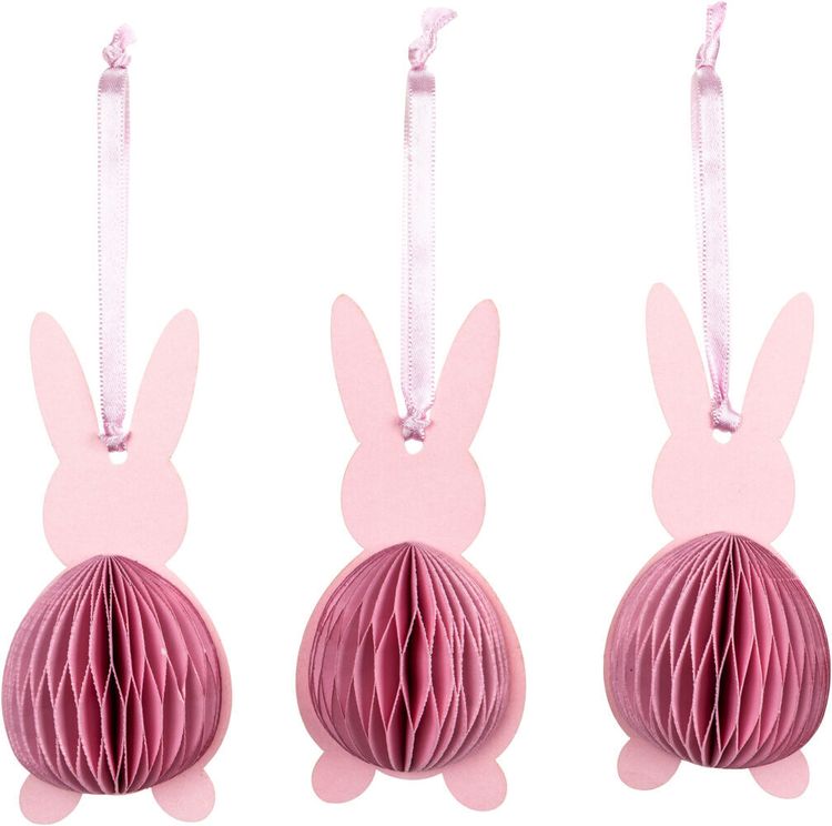 Hängedeko "Häschen" 3er-Set (Farbe: rosa)