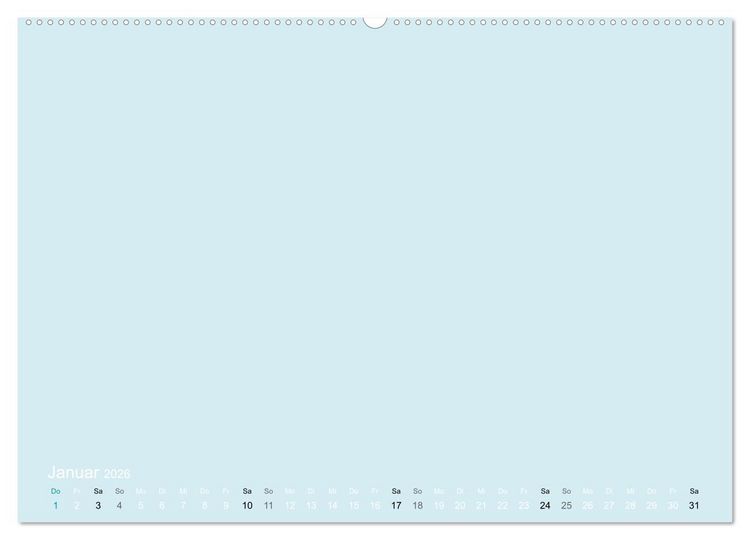 Produktbild: Bastelkalender - hell Blau (Wandkalender 2026 DIN A2 quer), CALVENDO Monatskalender